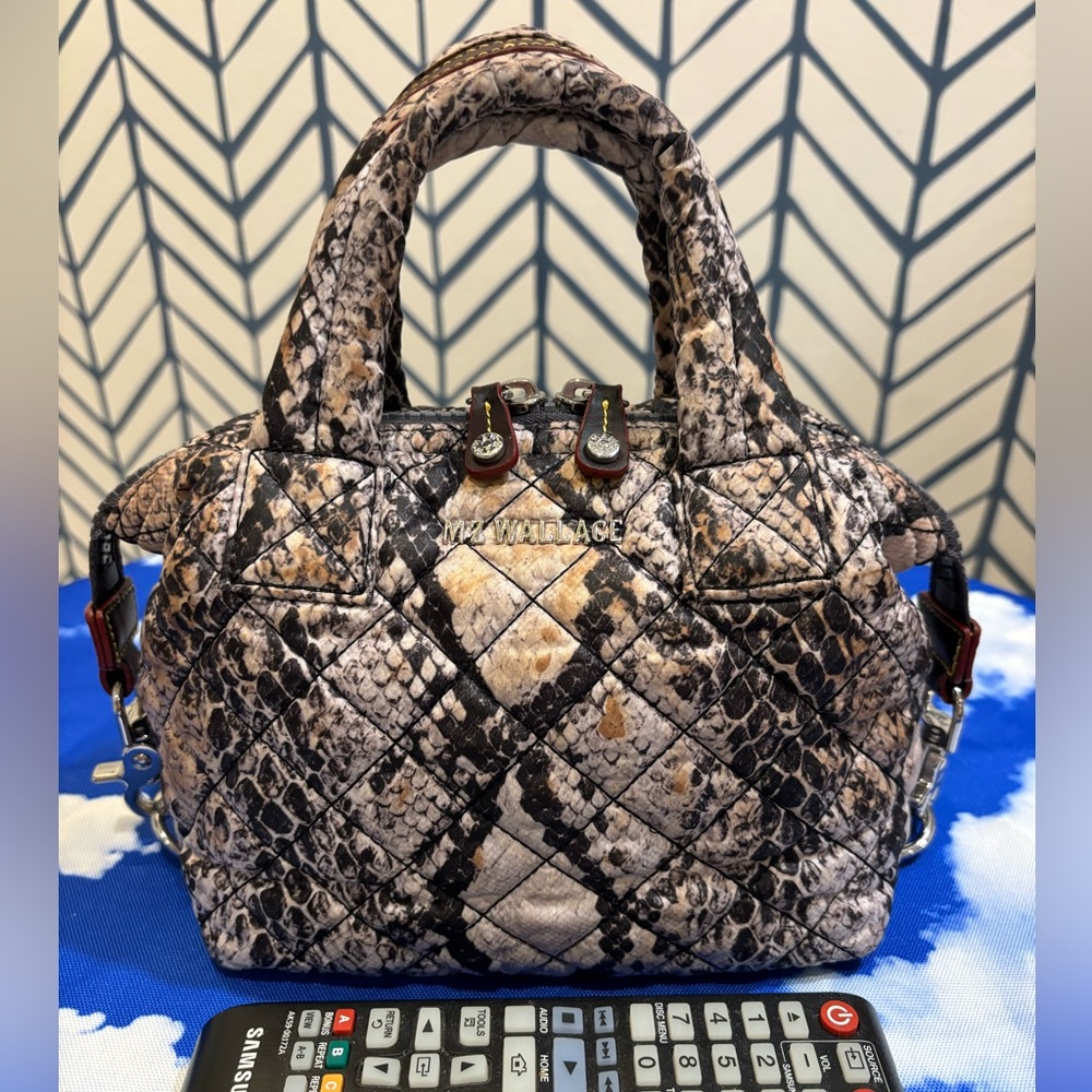 MZ Wallace Micro Sutton Snake Print Hand Hold or Crossbody. Strap not included.